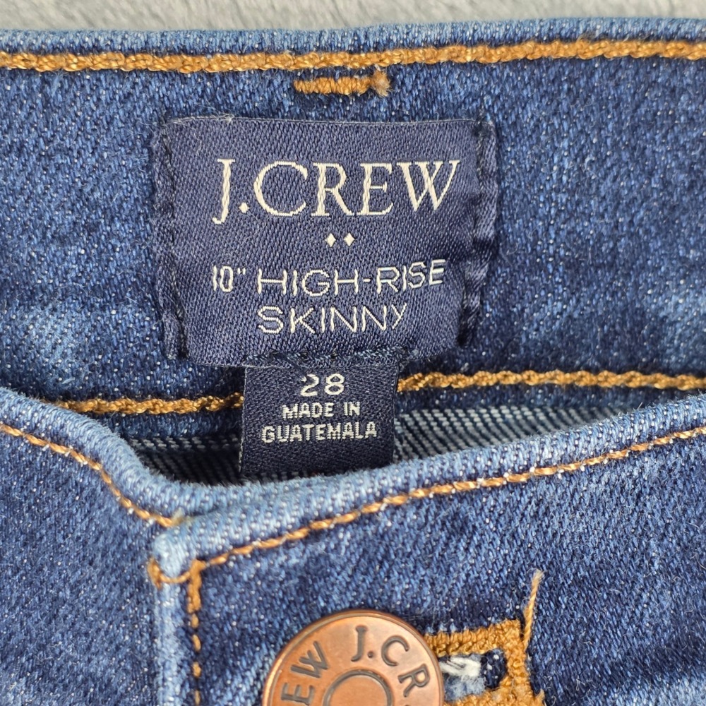 J.Crew 10" High-Rise Skinny Jeans Womens 28 Dark Wash Button Fly BK585 FA22 - Picture 2 of 14